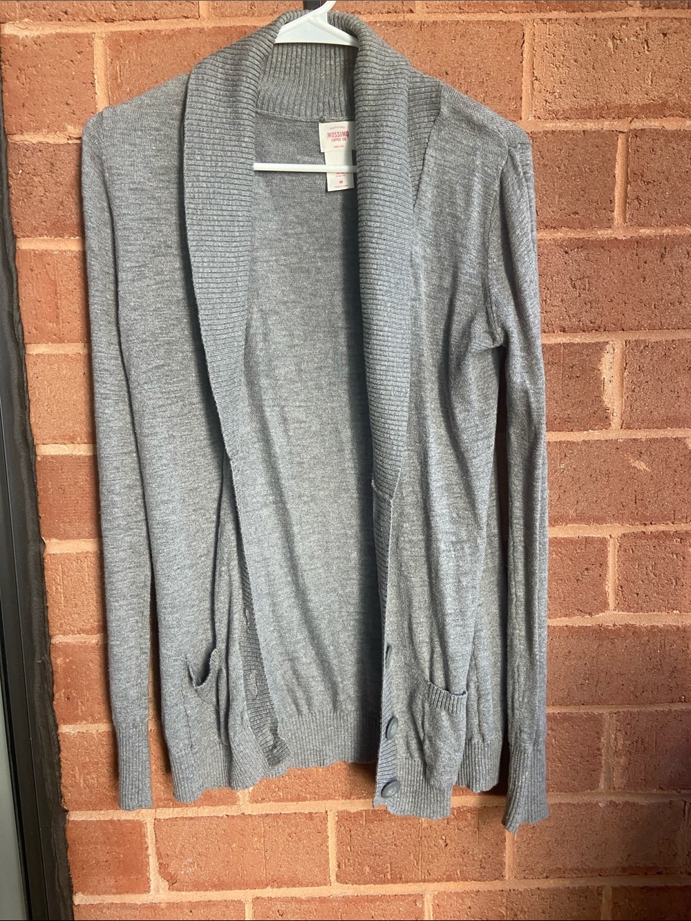 Mossimo Supply Co. Gray Open-Front Shawl Collar Cardigan